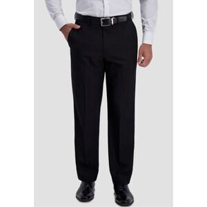 NWT Haggar H26 Men’s Stretch Dress Pants Black size 40x32 midweight relaxed leg